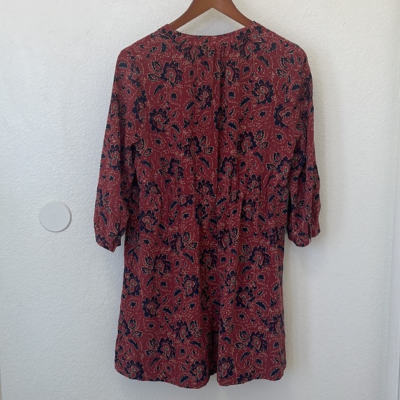 Madewell assam silk floral lace up dress size M - Picture 4 of 11